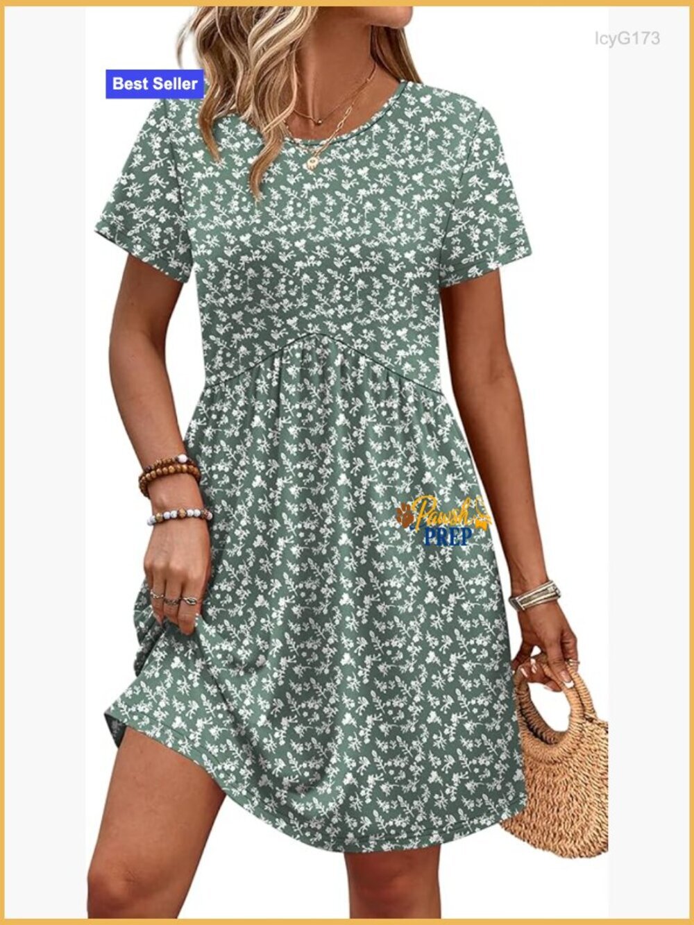 Maternity Dress with Pockets Empire Waist Casual Spring Summer Short Sleeve